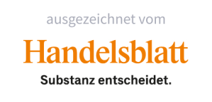 Logo des Handelsblatts. Vaira wurde 2022 vom Handelsblatt ausgezeichnet.