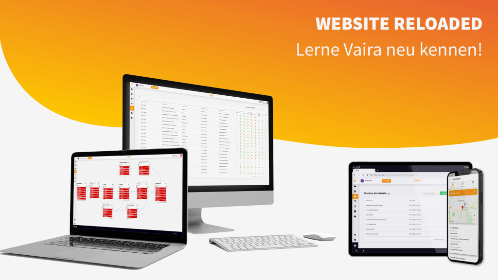Mit der neuen Vaira-Website legen wir den Fokus mehr auf die Features von Vaira. Egal ob Computer, Smartphone oder Tablet: mit Vaira kannst du deine Bauprozesse digitalisieren und per Augmented Reality vermessen.
