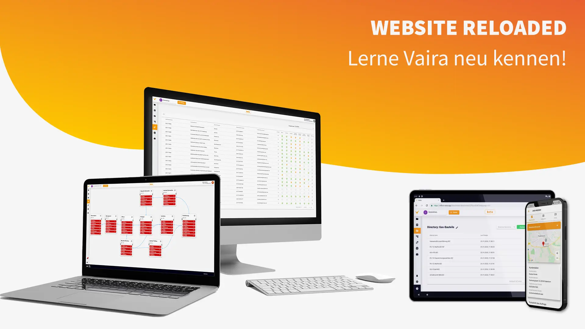 Mit der neuen Vaira-Website legen wir den Fokus mehr auf die Features von Vaira. Egal ob Computer, Smartphone oder Tablet: mit Vaira kannst du deine Bauprozesse digitalisieren und per Augmented Reality vermessen.