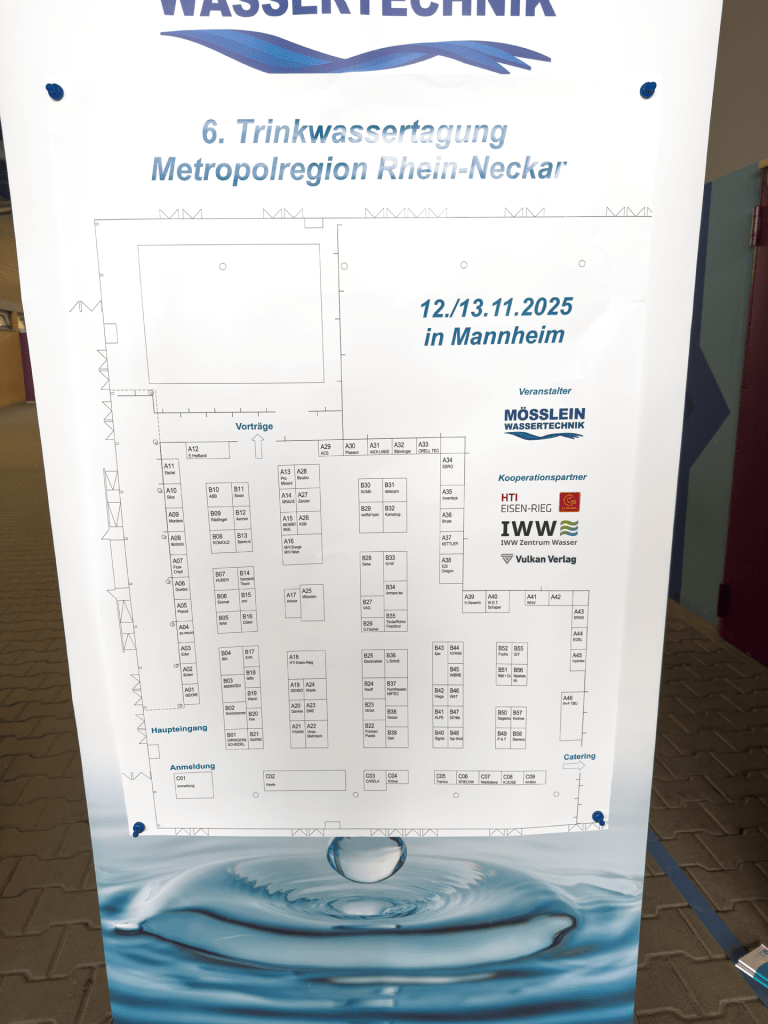 Hallenplan der 6. Trinkwassertagung der Metropolregion Rhein Neckar.