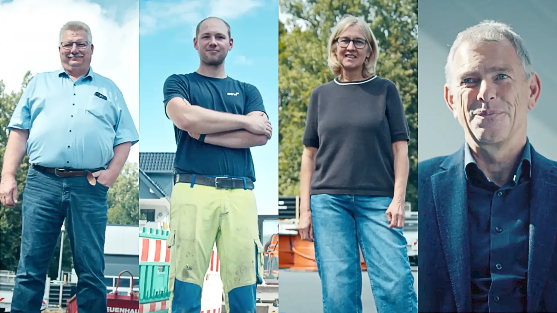 Interviewpartner von BEW Collage: Volker Schmitz, Maximilian Steeg, Birgit Steinbach und Jens Langner.